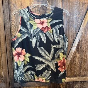 Tommy Bahama Black Tropical Floral Tank Top
